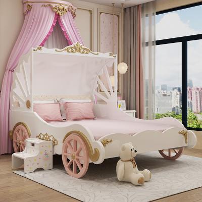 China Environmental Material Customizable Kids Bed Pine Color Furniture Elegant Durable Single Bedroom 1.5m Solid Wood Bed for sale