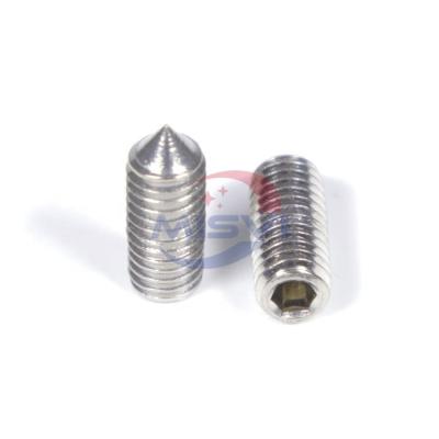 China Cone Point Factory Directly Sale SS304 DIN914 Hex Socket Cone Point Set Screws for sale