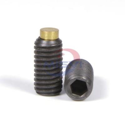 China Cylindrical Hot Sale Carbon Steel M3 M4 Brass Cylindic Hex Drive Black Set Screws for sale