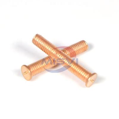 China Headless MISVI Carbon Steel Copper Plated PT Type ISO13918 Spot Weld M6 Bolts for sale