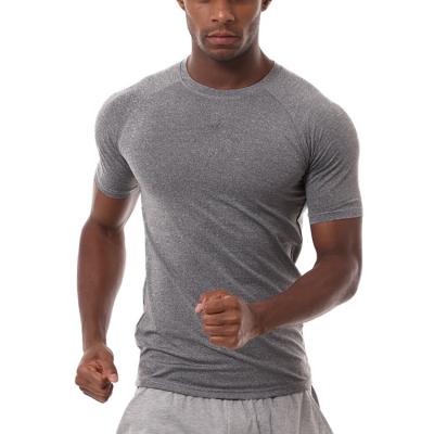 China Top Selling Simple Design Breathable Tight Fit Muscle Fitness Shirts Short Gain Mens Summer Training T-shirt for sale