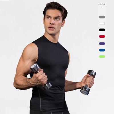 China QUICK DRY Men Athletic Compression Base Layer Sport Tank Top Dry-fit Workout Training Activewear Sleeveless Running Fitness Gym Tee Shirt for sale