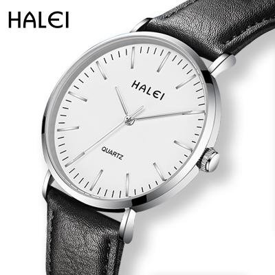 China HALEI Business Men's Classic Luxury Slim Good Quality Waterproof Quartz Men's Ultrathin Minimalist Waterproof Watches for sale