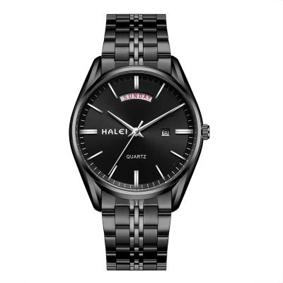 China Fashion Brand Automatic Date HALEI Luxury Mens Watch Stainless Steel Men's Classic Quartz Watches for sale