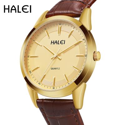 China HALEI Water Resistant Fashion Brand Premium Ladies Watch Female Luxury Water Proof Leather Women Quartz Wristwatches for sale