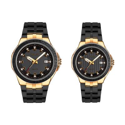 China Original HALEI Couples Waterproof Wrist Watch Stainless Steel Couples 3ATM Unisex Romantic Waterproof Quartz Watches for sale