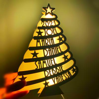 China Decorative Cheap Wooden Light Tree Christmas Promotion Gifts Wooden Crafts Decor for sale