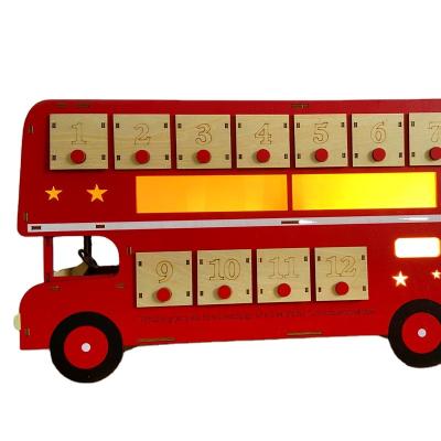 China Promotion Decorate Hot Selling Creative Gift LED Night Light Bus Shaped Hug Wooden Gift Gifts For Child for sale