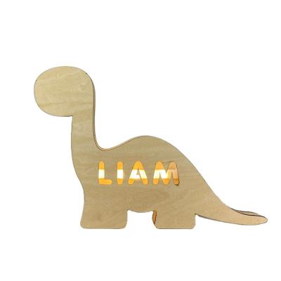 China Best Choice Kids Gift Custom Kids Gift LED Night Light USB Led Wooden Cute Gift Dinosaur Night Lamp Night Lamp For Kids for sale