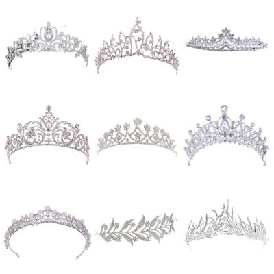 China High Quality Silver Crown Tiara Crystal Hair Accessories Headband Bridal Rhinestone Color Girl Hair Accessories Wedding Princess Tiara Crown For Girls for sale