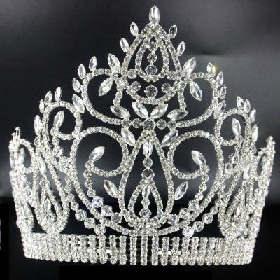 China Factory Wholesale Luxury Bridal Crown European Bridal Tiaras Leaf Rhinestone Pageant Crown High End Tiara Crown XS For Queen for sale