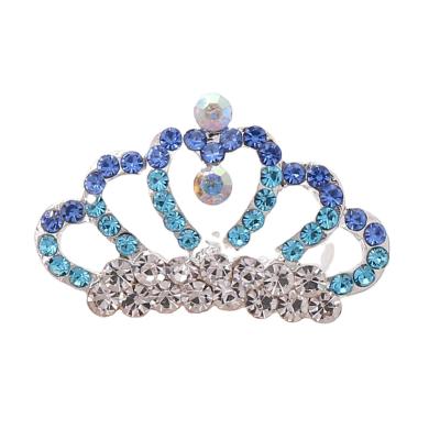 China DA006-C Korean Sweet and Cute INTELLIGENT Sweet and Cute Princess Crown Crystal Children's Tiara Girl Bride Small Hair Comb Crown Jewelry for sale