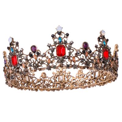 China BRIGHT Alloy+Rhinestone Baroque Bride Tiara DA229-H Halloween Wedding Accessories Crown Princess Round Pageant Bridal Crown for sale