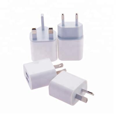 China Mobile Phone Factory AU EU USA Plug 2 Left Dual Trip Mobile Phone Adapter UK Usb 5V 2A Usb Fast Charging Wall Charger for sale