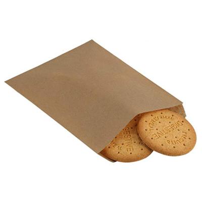 China Recycled Materials Customize To Print Environmentally Friendly Keeps Food Fresh Grease Heavy Duty Kraft Paper Bakery Bag For Cookies Bread Candy for sale