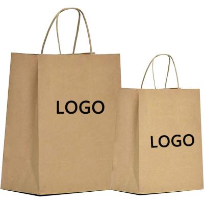 China Recycled Materials Wholesale Cheap Shopping Recycled Custom Printing Brown Kraft Paper Bags For Grocery for sale