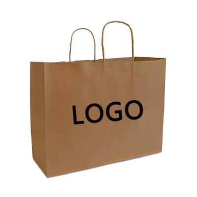 China Recycled Materials Kraft Paper Bag Shopping Paper Bags Recyclable Logo Printed for sale