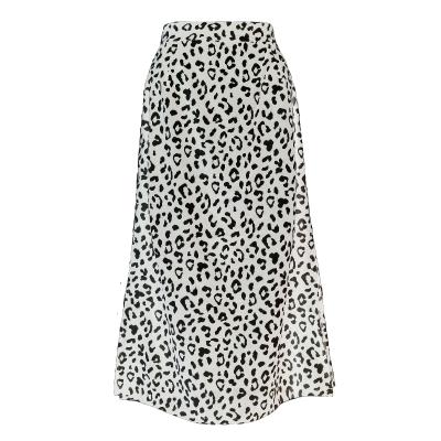 China 2021 Hot Sale Leopard Dot Print High Fashion Elastic Waist Womens Breathable Maxi Skirts for sale