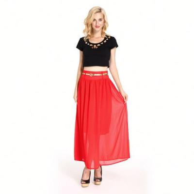 China Plus size skirt in turkish skirts long chiffon long skirt for sale