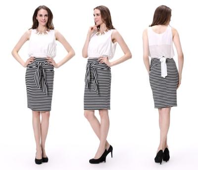 China Office lady skirt black and white striped mature women's short skirt short skirt for sale