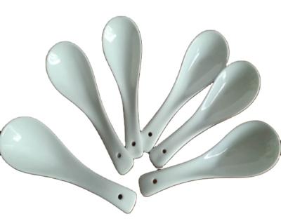 China White Color Viable Hot Selling Ceramic Porcelain Customized Bone China Fine Soup Spoon for sale