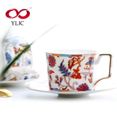 China Viable wholesale custom blue red unique novelty fine china espresso cup and saucer for sale