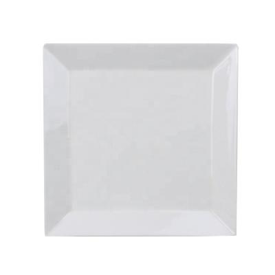 China High Quality Viable White Ceramic Nordic Dish White Square Wholesale Dinner Dish for sale