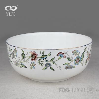 China Sustainable High Quality Ceramic Custom Printed Bone China Porcelain White Rice Bowl for sale