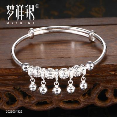 China Myshine CLASSIC fine silver beaded charms women bracelet adjustable size 990 for sale