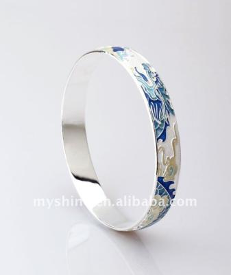 China Chinese Folk Culture And Design Folk Cloisonne Enamel Silver Lady Bracelet for sale