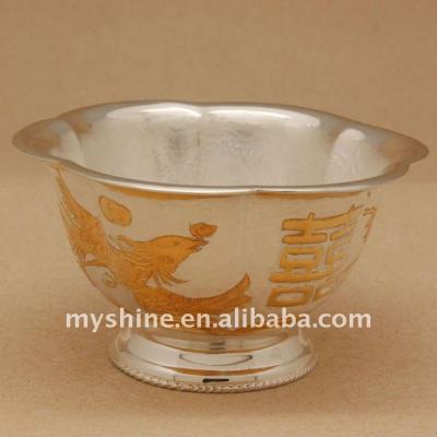 China 990 Pure China Silver Bowl with Phoenix for sale