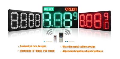 中国 Led Fuel Price Signs Red Amber Green Blue White Digit Height 4