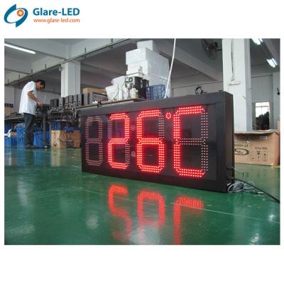 China Pixel Pitch Other Outdoor Led Clock Time Date Temperature Sign Power Input 110/220VAC for sale