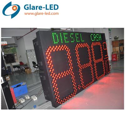 中国 赤アンバー 緑 青 白 LED ガソリン ステーション 燃料 ディスプレイ 屋外 LED ディスプレイボード 販売のため