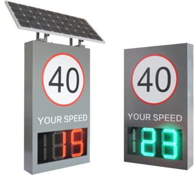 China Road Warning solar powered traffic speed signs detector Dual color Display 12inch 13.4inch en venta