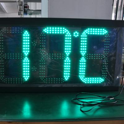 China 12 Inch Time And Temperature LED Sign Outdoor Display IP65 for sale