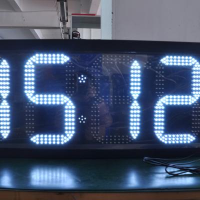 China Gasoline Station Sign 12 Inch Outdoor LED Time And Temperature Display Panel for sale