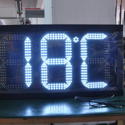 China 12 Inches Outdoor LED Time And Temperature Panel Rs422 Highway Gas Station Sign for sale