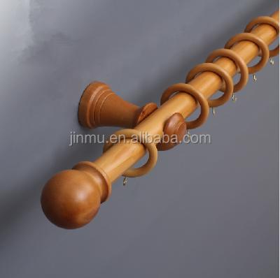 China Pine Wood Round Curtain Pole for sale