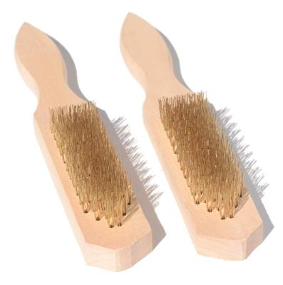 China Wooden wooden handle brush large folder brush card, rust remover brush, wooden handle cleaning brush for sale