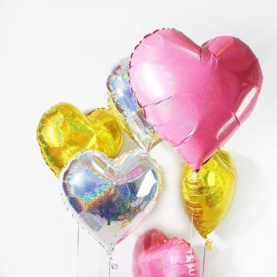 China Wholesale gift toy YH heart balloon 18 inch laser heart foil balloon valentines day corazon pink decoration globo de corazon for sale