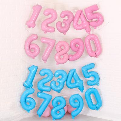 China Wholesale Birthday decoration YH candy pink number balloon 16 inch pearl blue helium globos del 0 al 9 number balloon for sale