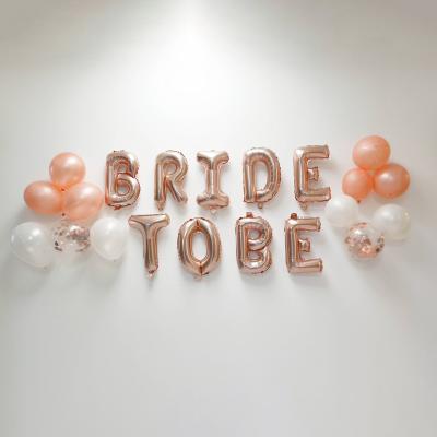 China Wholesale Gift Toy YH Wedding Balloon Boda Globos Set Letters Ring Shape Rose Gold 16 Inch BRIDE TO BE Balloons for sale