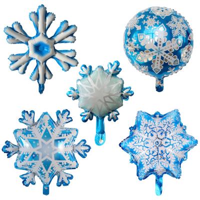 China Gift Toy YH Christmas Ice Snow Decoration Foil Balloon 2022 Snowflake Shape Globo Merry Christmas Balloons for sale