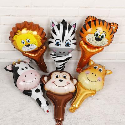 China Gift Toy YH Supplier Cartoon Toy Stick Ballon Children's Day Party Toy Animal Foil Handheld Balloon for sale