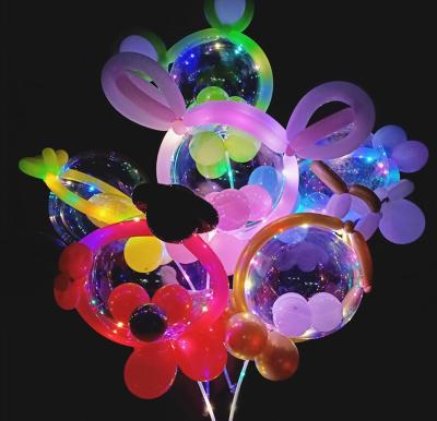 China Gift Toy YH Shape LED Bobo Balloons Bobo Globos Sets Acclarent Balloon Inflation Cartoon Latex 20 Inch DIY for sale