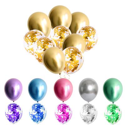 China Wholesale Gift Toy YH 12 Inch Latex Sequin Balloon 10 Pcs/Set Party Decoration Latex Balloons globos for sale