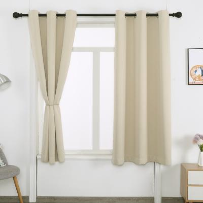 China Hot Sale Blackout Polyester Thermal Insulated Grommet Blackout Curtains For Home Bedroom for sale