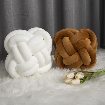 China Folded Knot Creative Ball Cushion Soft Sofa Rose Flower Household Tile Lumbar Decoration for sale