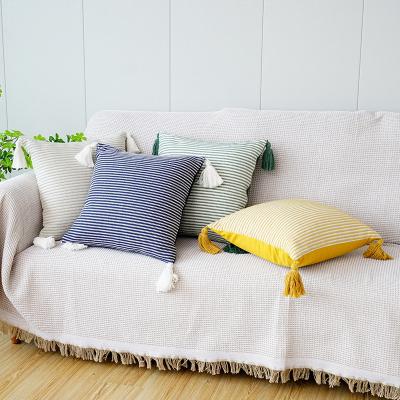 China Fashion Folded Yarn-Dyed Boho Jacquard Jacquard Cushion Cover Luxury Geometric Pillow Case Home Decorative Cover for sale